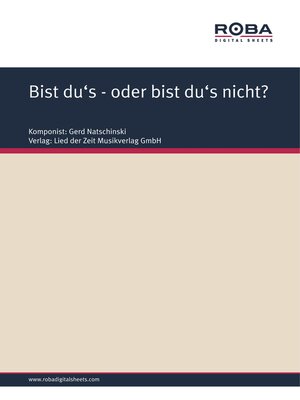 cover image of Bist du's- oder bist du's nicht?